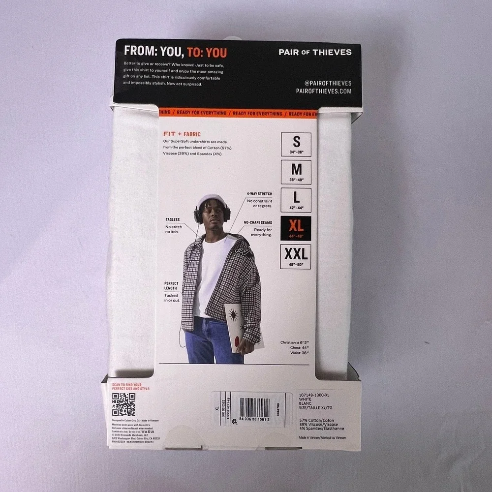 Pair of Thieves XL White Undershirt 3 Pack Classic Crewneck Cotton Modal Tee